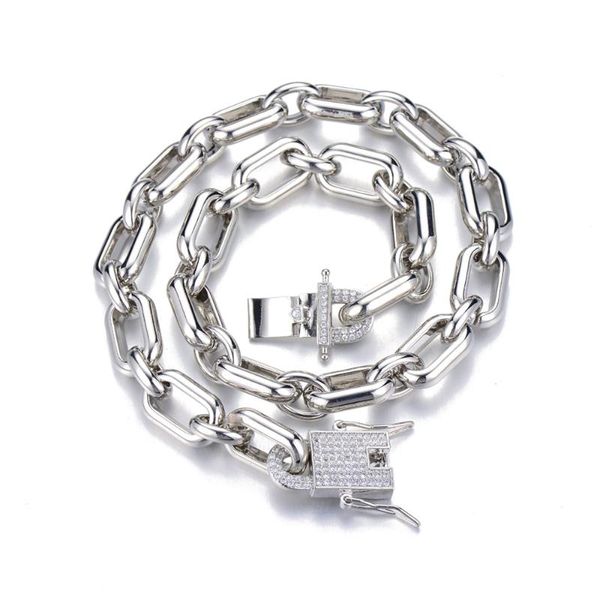 

chains women's neck chain 13mm cuban silver zinc alloy men's bracelets on hand jewelry for 2021