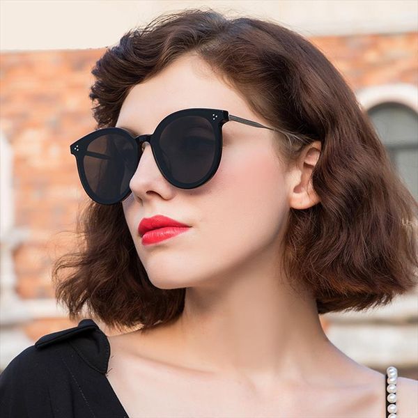 

women cateye sunglasses fashion round ladies vintage retro brand designer oversized female cat eye sun glasses oculos gafas, White;black