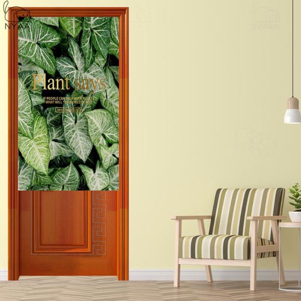 

curtain & drapes japanese door decorative kitchen bedroom plant leaves pattems ins wind screen decoration polyester fabric short curtains