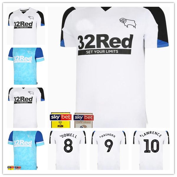 

20 21 22 derbyshire soccer jersey sportswear 2021 2022 men's uniform home white away blue third pink custom football shirt, Black;yellow