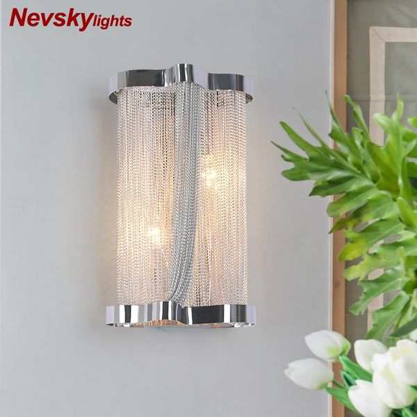 

modern silver led sconce dining wall lamp living room lights with gold fringe for bedroom aluminum light kitchen