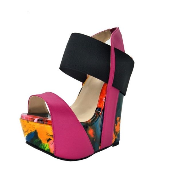 

sandals women's polychromatic shoes, sandals with a heel of about three inches. size: 34-45 tgev, Black