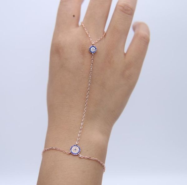 

earrings & necklace wristlet slave bracelet with 2 round evil eye disco charm fashion women chain bracelets, Silver