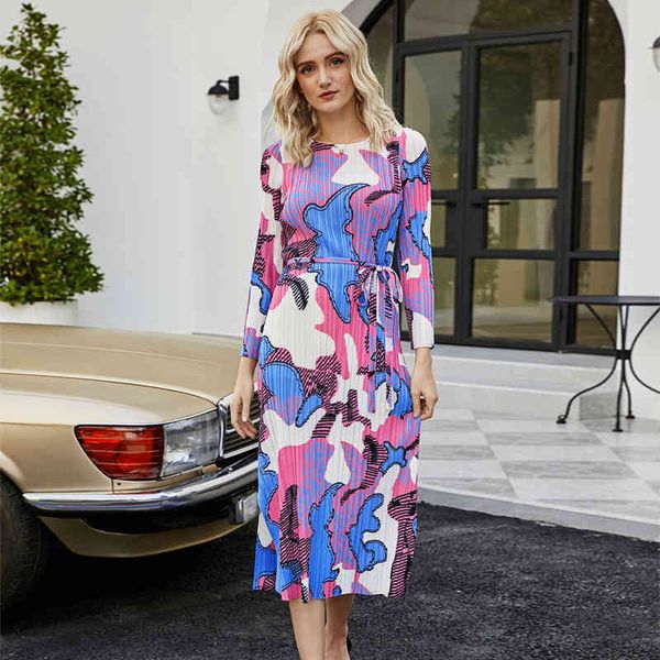 

winter bohemian dress around neck long sleeve bands split elegant miyake aesthetic clothing plied 5453, Black;gray