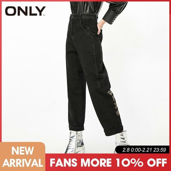 

women loose dark high waist ankle-length jeans|120149547 women's jeans, Blue