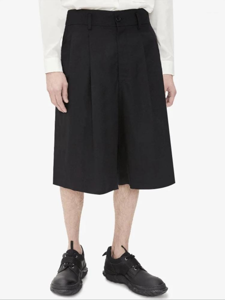 

men's shorts casual summer black straight tube high waist simple loose wide leg over the knee five minutes pants, White;black
