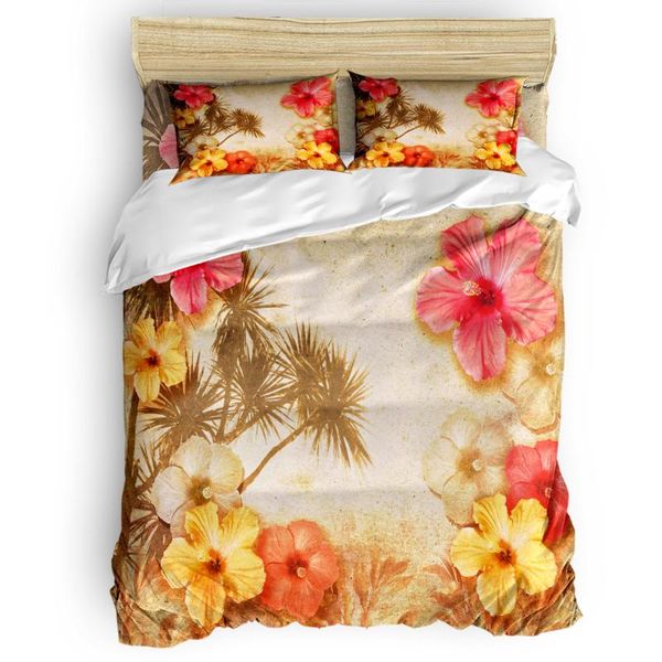 

bedding sets color tropical flowers retro duvet cover set with pillowcase bedroom supplies king size comforter