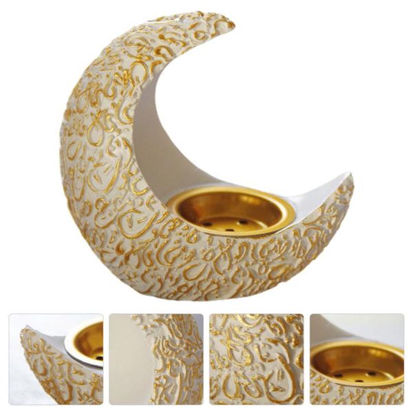 

resin decorative aroma stove middle east arab crescent shape censer (white) fragrance lamps