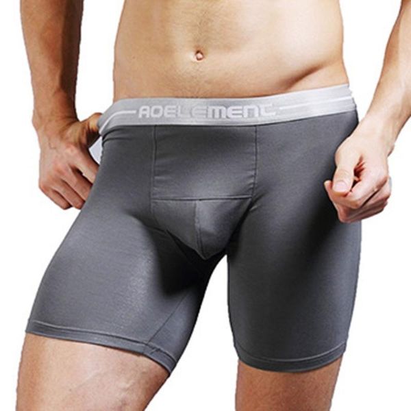 

underpants men modal underwear long leg boxers trunk fashion pants comfy sport bottom shorts breathable bulge pouch briefs seamless panties, Black;white