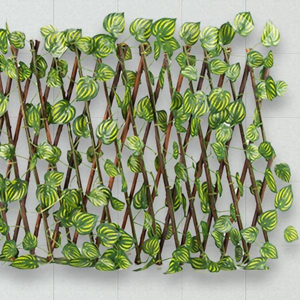 

expandable faux lvy privacy fence home retractable artificial garden gardening plant decorations balcony decorative flowers & wreaths