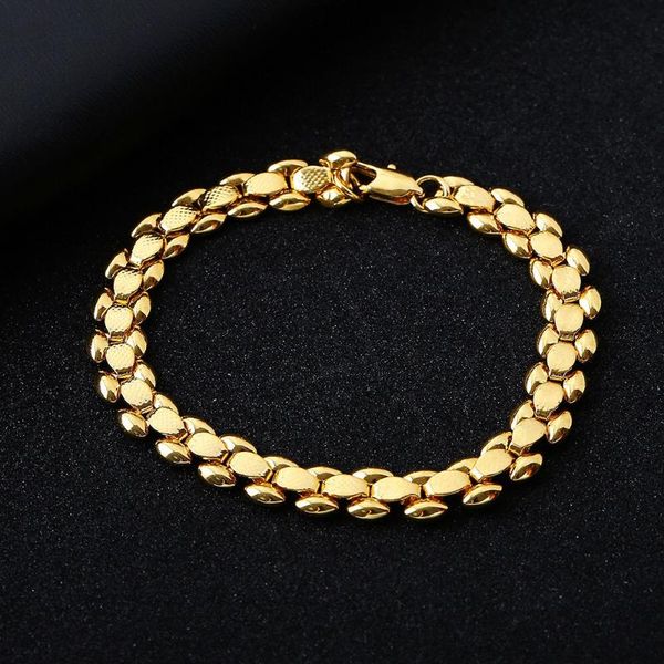 

link, chain fashion jewelry 18k gold bracelet for men, Black