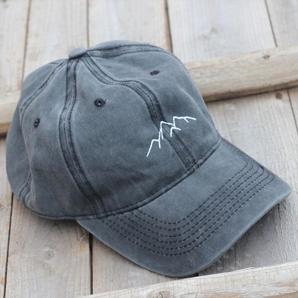 

mountain peak embroidery cap outdoor leisure washed baseball caps adjustable hip hop hat 100%cotton women man hats, Blue;gray