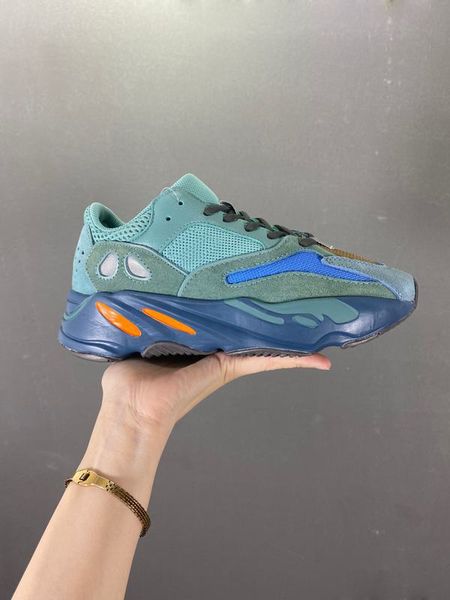 

(with box)2021 700 faded azure running shoes men women teal sports sneaker