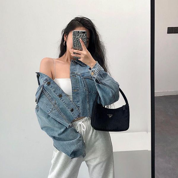 

women's jackets retro loose denim jacket woman oversize women plus size overcoat harajuku for ropa mujer outerwear womens ii50nsjk, Black;brown