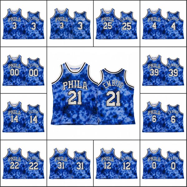 

men philadelphia 76ers''dwight howard matisse thybulle joel embiid ben simmons custom galaxy constellation jersey royal vintage, Black