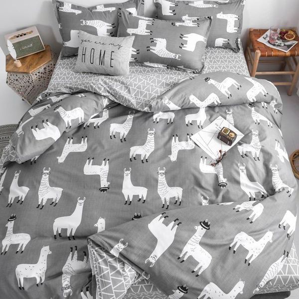 

bedding sets advanced grey set  size little leaf reactive printed quilt cover bed sheet pillowcase double king bedclothes