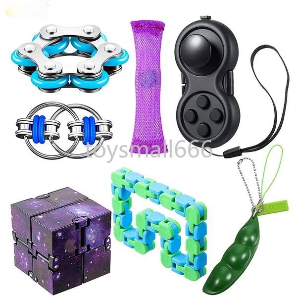 

fidget toys pack roller chain fidget key flippy chain infinity cube wacky track fidget pad pear marble mesh autism
