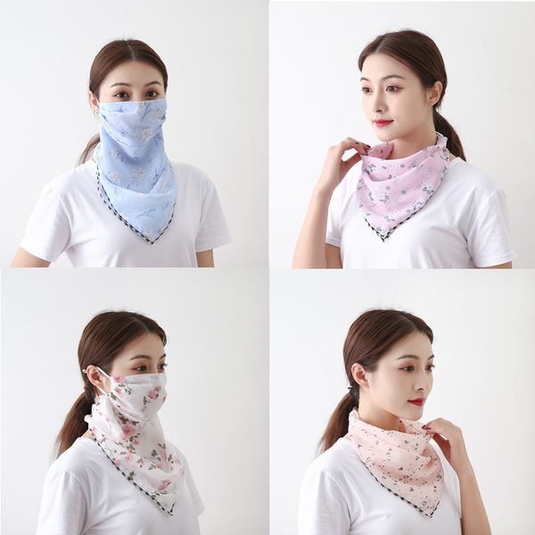 

sunscreen summer fashion printing chiffon outdoor riding mask, driving sunshade and anti ultraviolet neck