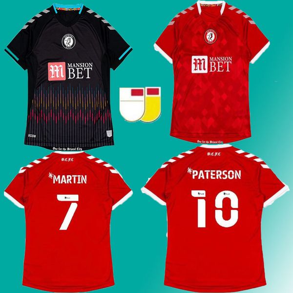 

21 22 bristol city soccer jerseys 2021 2022 home red away blue the robins paterson wells weimann camisetas de futbol football shirts, Black;yellow