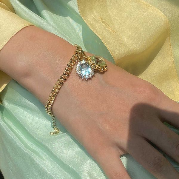 

2021 spring and summer fashion color matching bracelet, Golden;silver