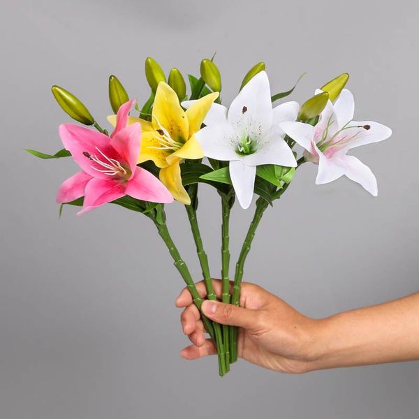 

decorative flowers & wreaths artificial pu calla lily with leaf , coral flores bouquets wedding home decoration plants