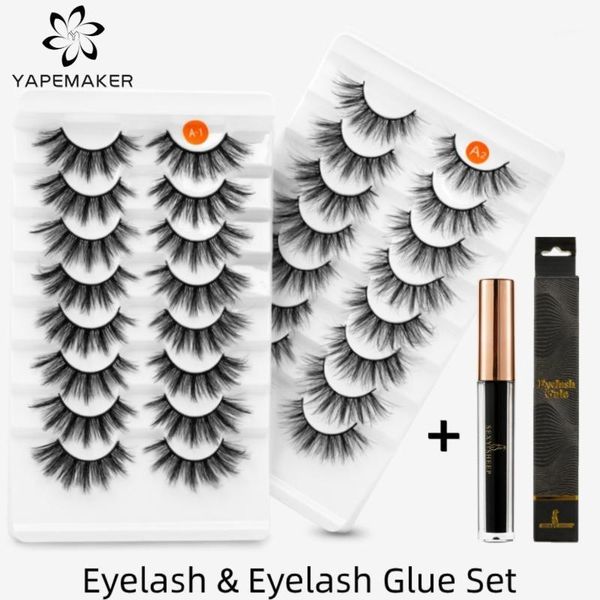 

5/8 pairs false eyelashes fake lashes natural 3d mink glue quick dry eyelash extension no magnetic set1