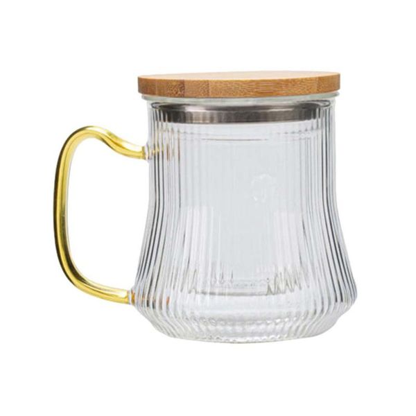 

mugs 1 set of glass tea cup with lid and filter household