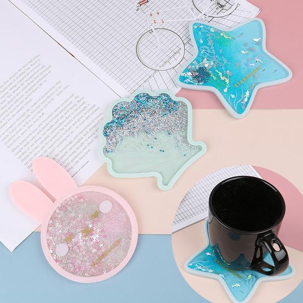 

mats & pads 1pcs cute coasters starfish silicone mug placemat cushion insulation pad