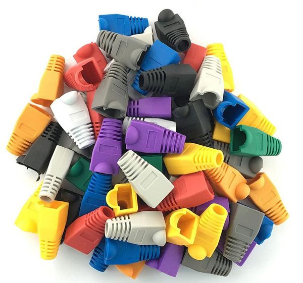 

cell phone mounts & holders 100 pcs color cat5e cat6 rj45 ethernet network cable strain relief boots connector plug cover