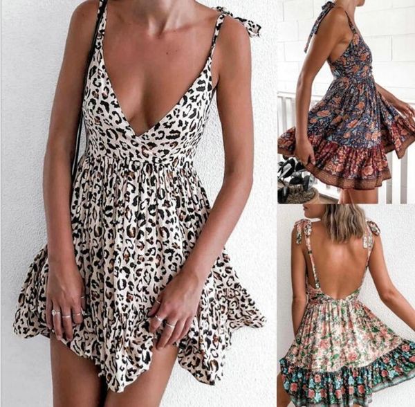 

party dresses bodycon backless with v neck sequin leopard pattern chain knee length plus size clothingsummer j4ss, White;black