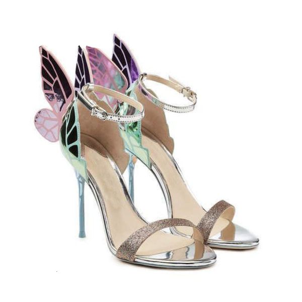 

er metallic embroidered angel's pumps bride's shoes covered high heels sandals, Black