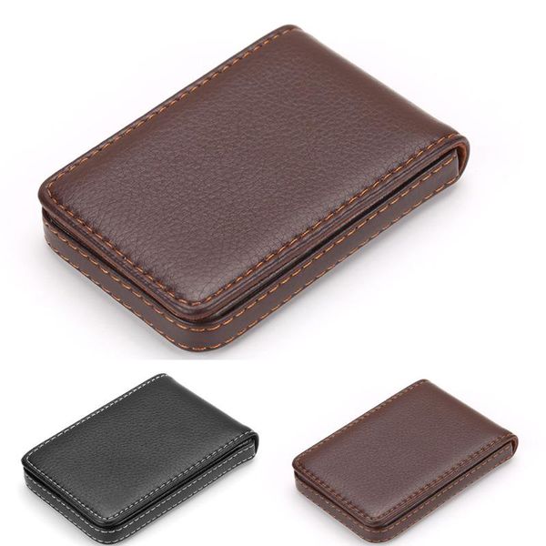 

card holders 2021 fashion men's vertical leather large capacity storage business holder steady style, Brown;gray