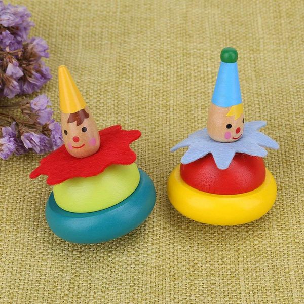 

traditional wooden rotating clown gyro children parent-child educational toys