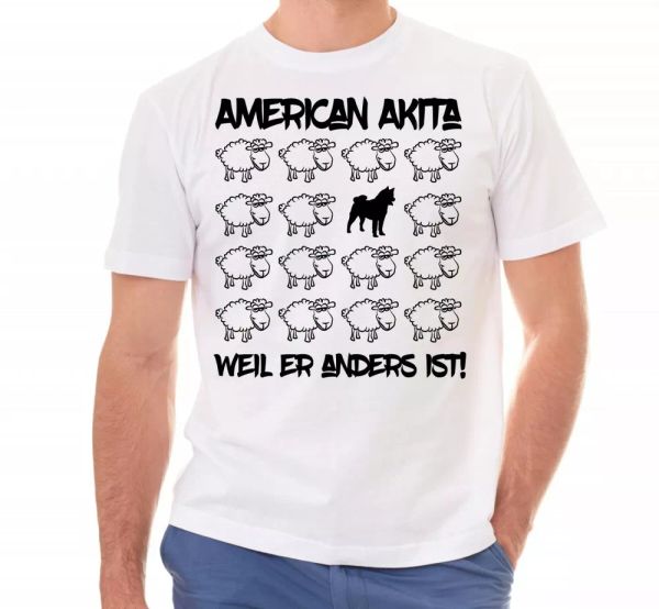 

American Akita Unisex T-Shirt Black Sheep by siviwonder, Mainly pictures