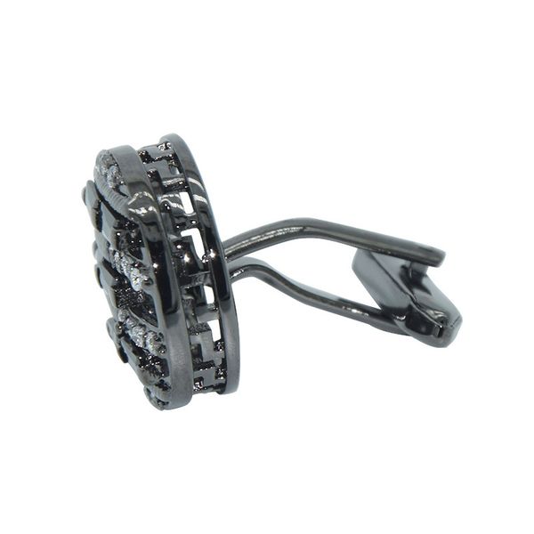 

new gun color fashion geometric brass men's button pair cufflinksala2, Silver