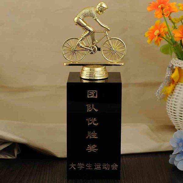 

2016 cycling team winning the trophy cup statuette souvenirs