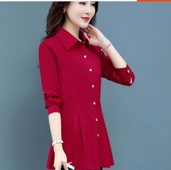 

2021 summer fashion long sleeve women's shirt@32, White