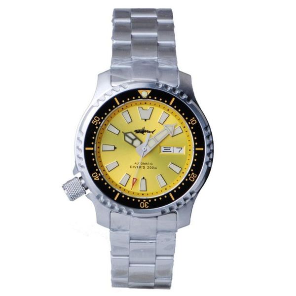 

wristwatches dive watches for men,men's watch heimdallr sport 200m waterproof automatic mechanical wristwatch luminous relogio, Slivery;brown