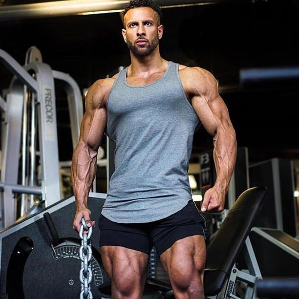 

brand mens sleeveless tank summer solid cotton muscle gyms clothing bodybuilding undershirt fitness tank, White;black