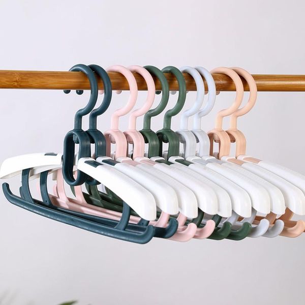 

5pcs/set child non-slip hangers plastic reusable clothes storage rack thicken windproof adjustable clothing drying organization & racks