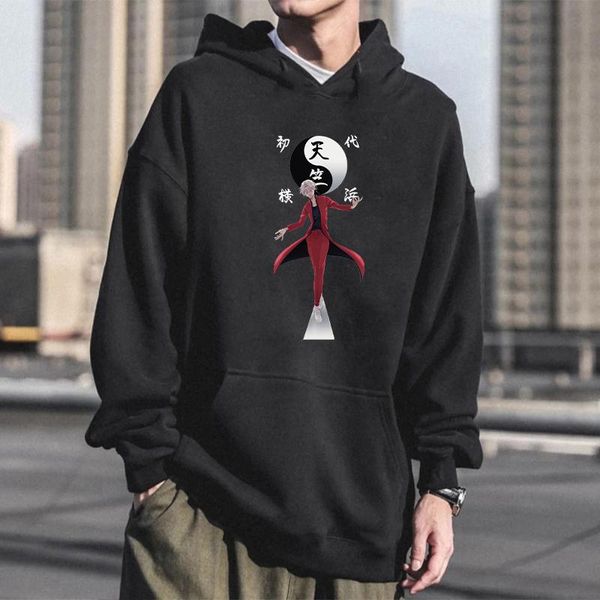 

men's hoodies & sweatshirts 100%cottonanime tokyo revengers izana kurokawa cartoon men harajuku manga graphic tenjiku gang streetwear, Black