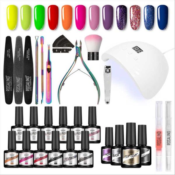 

nail art kits rosalind kit manicure set for gel varnish semi permanent lot 36w uv led lamp machine polish