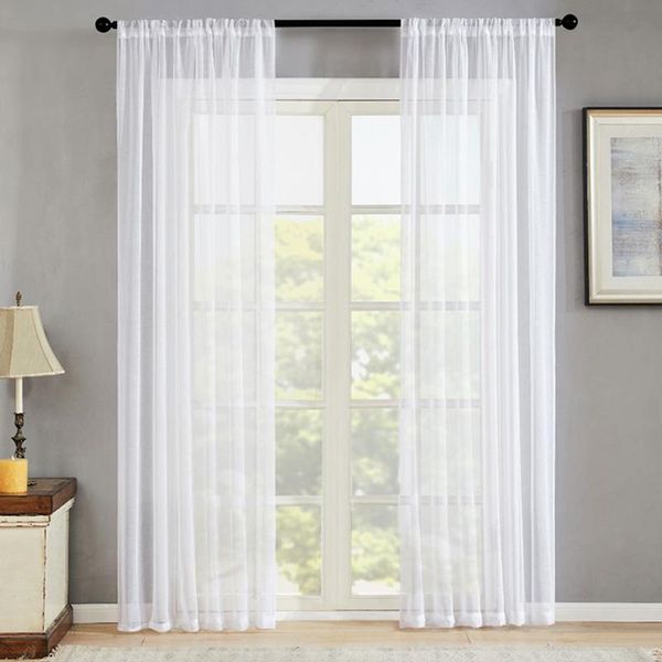 

curtain & drapes 9 colors customized living room white tulle translucent gauze sheer bedroom window screening finished fabric