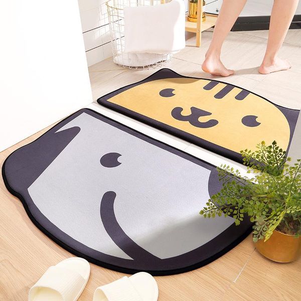 

cartoon semi-circular bathroom non-slip mat toilet shower room door absorbent foot thick flannel rug bath mats