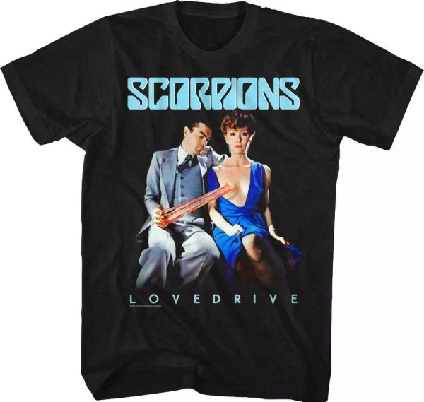 

scorpions lovedrive t shirt mens licensed rock n roll band tee retro new black, White;black