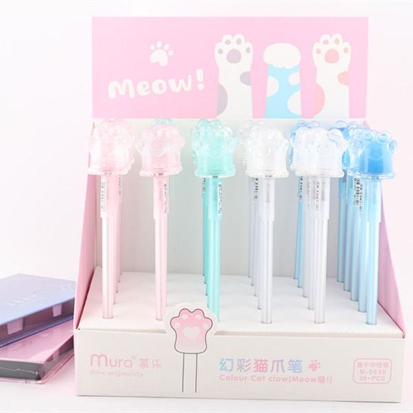 

gel pens 30 pcs/lot creative rotatable cat oil pen cute 0.5mm black ink neutral promotional gift stationery school supply