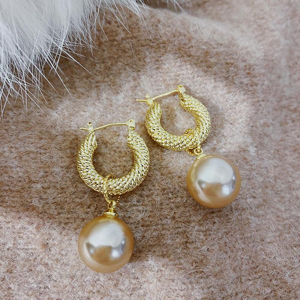 

dangle & chandelier retro hong kong style metal earrings pearl 2021 trend temperament elegant exquisite pendant women, Silver