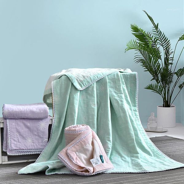 

summer yarn-dyed jacquard bath towel pure cotton multi-layer gauze quilt blanket blankets1