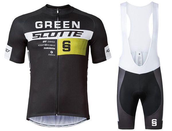 

racing sets 2021 green scotte pro team bicycle clothing summer short sleeve quick dry mtb bike jersey breathable cycling wear, Black;blue
