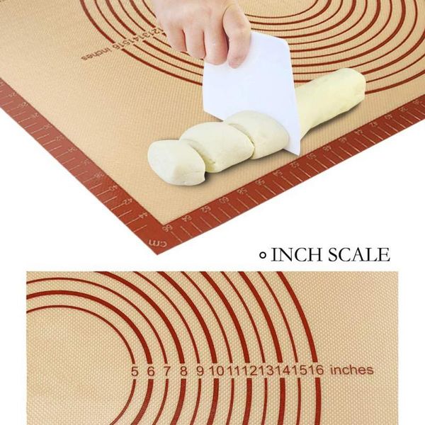 

silicone kneading pasta mat with scale high temperature resistance kitchen bakeware pastry tools household baking rolling pins & boards